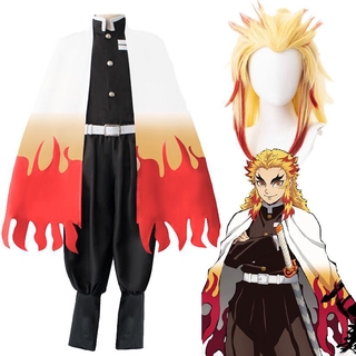 Demon Slayer:Kimetsu No Yaiba Rengoku Kyoujurou Cosplay Costume Kimono Robe Suit #Anime