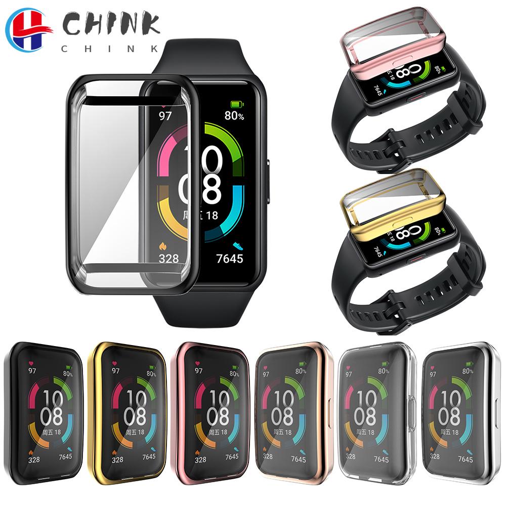CHINK Soft TPU Protective Case Cover Full Screen Protector For Huawei Band 6 Smart Watch