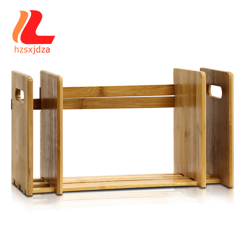Bamboo Extension Book Rack Desktop Bookcase,for Office Home Tabletop ...