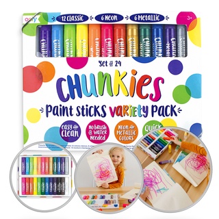 OOLY - สีเทียนปลอดสารพิษสำหรับเด็ก CHUNKIES Paint Sticks นำเข้าจากอเมริกา มีให้เลือก 6,12 และ 24 สี