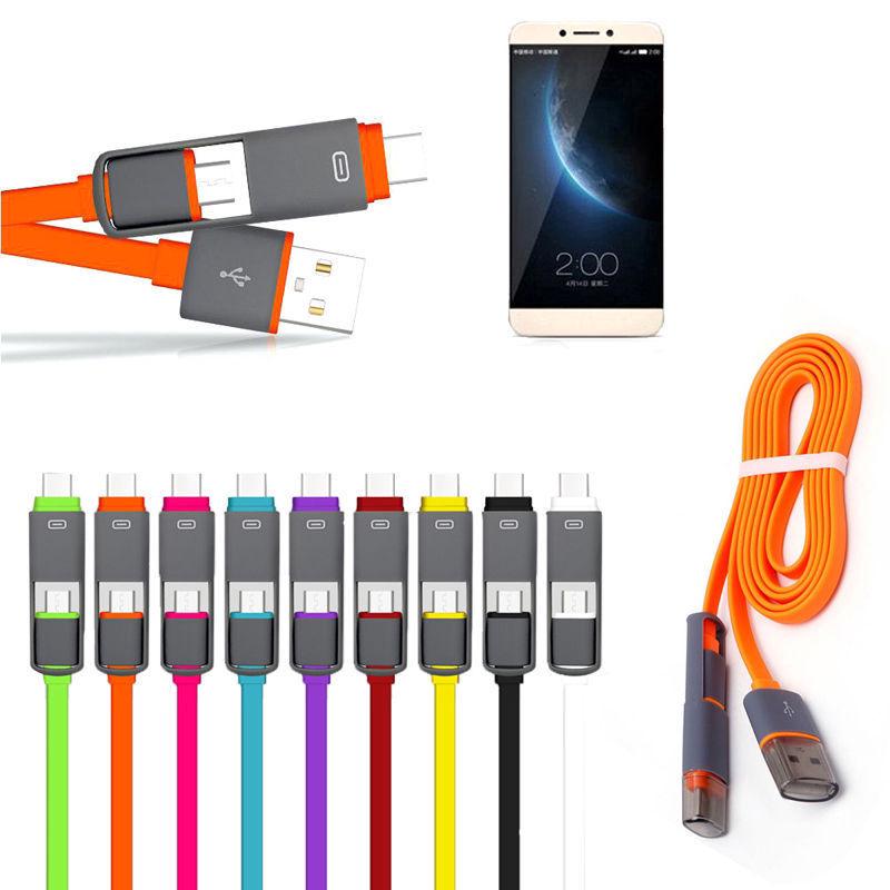 สายเคเบิ้ล2 In 1 Type C &amp; Micro Usb To Usb C สายเคเบิ้ลเชื่อมต่อข้อมูล Android Samsung Huawei