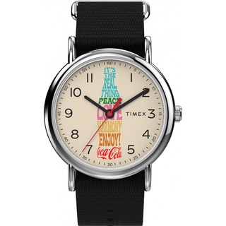 Timex TW2V29800 W21 WEEKENDER X COCACOLA BLK นาฬิกาข้อมือผู้หญิง สายผ้า หน้าปัด 38 มม.