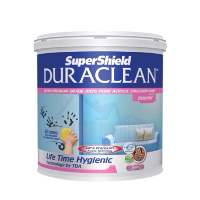 TOA ทีโอเอ  ซุปเปอร์ชิลด์ ดูราคลีน สีน้ำอะคริลิก ชนิดด้าน SuperShield Duraclean Matt