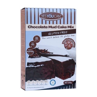 Chocolate Mud Cake  Mix Gluten Free 550g. YesYouCan แป้งเค้กช๊อคโกแลตสำเร็จรูป ปราศจากกลูเต็น