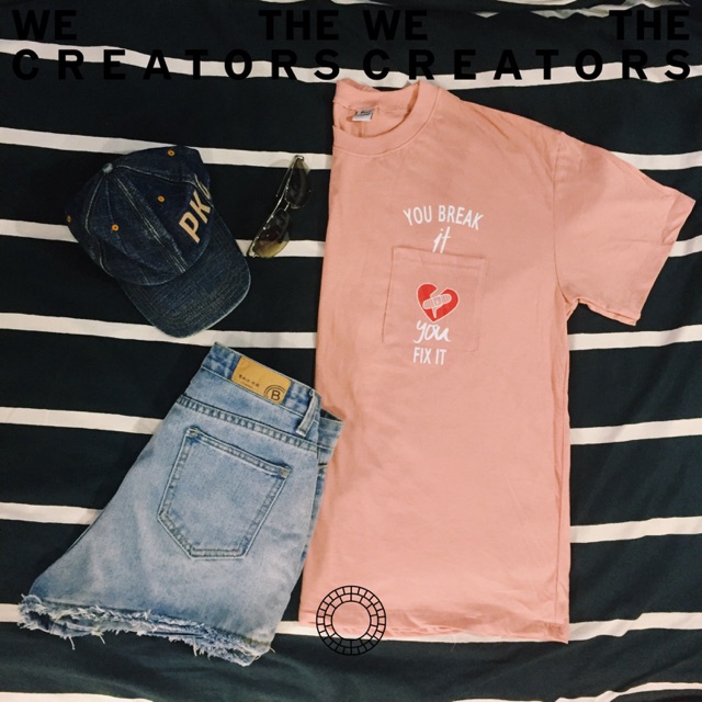 มาใหม่!! เสื้อยืดoversize สไตล์เกาหลี ลาย "you break it you fix it"