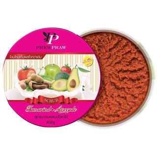 สครับพริ้วพราว ชมพู Prewpraw Scrub Tamarind Avocado 400 g. พริ้วพราวสครับ มะขาม ผสมอโวคาโด