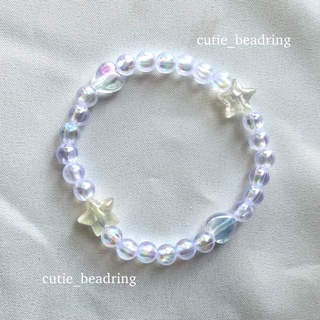 กำไลข้อมือลูกปัดสีใส | heart&amp;star lite bracelet