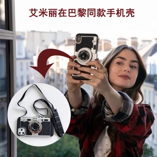 เคสโทรศัพท์มือถือ ป้องกันกระแทก ลาย Emily is in Paris พร้อมสายสะพายข้าง สําหรับ IPhone 13 Pro Max 13 12Pro 11 X XS Max XR