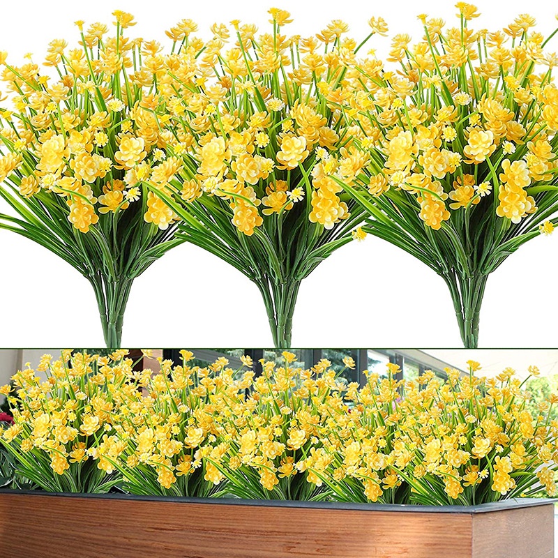 บ้าน Deco,ประดิษฐ์ดอกไม้ปลอม, 1 มัดกลางแจ้ง UV ทน Greenery ไม้พุ่มพืชในร่มนอกแขวน Planter บ้านสวน Déco – โปรปัง
