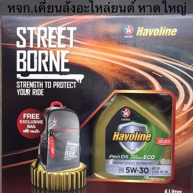 CALTEX Pro DS Fully Synthetic Eco5 SAE 5w-30น้ำมันเครื่องเบนซินสังเคราะห์100 แถมกระเป๋าNew2022New Up