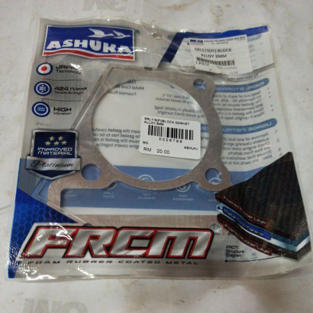 LAGENDA SRL115 FI BLOCK GASKET ALUMINIUM 3MM - 68MM ASHUKA