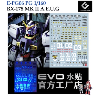 ดีคอลน้ำ [Evo] E-PG06 RX-178 MK II A.E.U.G PG 1/60 WATER DECAL FLUORESCENT EPG06 EPG 06 PG06