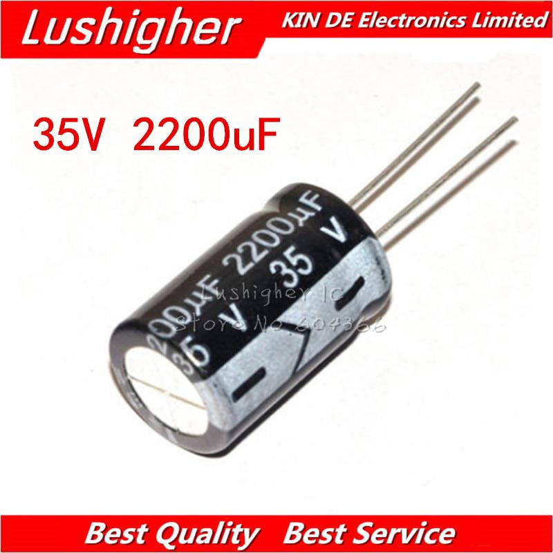 5PCS 35V2200UF 16*25mm 2200UF 35V 16x25 mm Aluminum Electrolytic Capacitor DIP