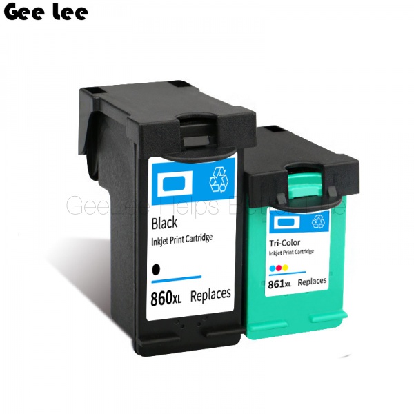 GeeLee ตลับหมึกใช้งานร่วมกับหมึก HP 860XL 861XL เครื่องพิมพ์รุ่น Deskjet OfficeJet PhotoSmart D4260 
