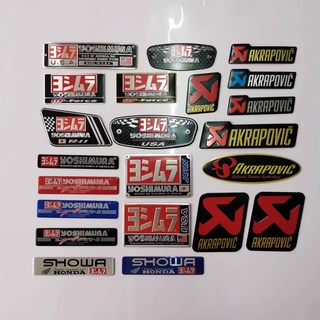 Yoshimura Muffler Decal ทนความร้อน 3D อลูมิเนียม Akrapovic Emblem สำหรับรถจักรยานยนต์ท่อไอเสียสติกเกอร์ Decals