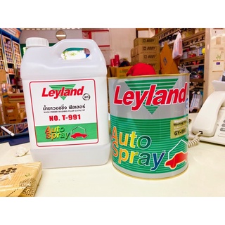 ชุดสีพื้น Leyland : ประกอบด้วยนำ้ยาวอชชิ่งฟิลเลอร์รถยนต์ (4L) และ Wash Primer   (สีกากีเเกมเขียว)3.6L ผสมพ่นพื้นสแตนเลส