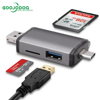 GOOJODOQ อะแดปเตอร์ ตัวอ่านการ์ด Micro Usb 2.0 Type C เป็น Sd