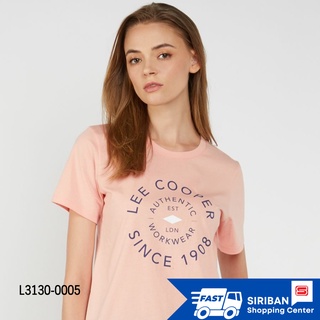 ของแท้100% Lee cooper L3130-0005 เสื้อยืดผู้หญิงสีชมพู Circular LC Tee - Pink