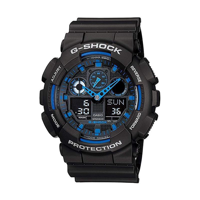 G-shock Black/Blue GA-100-1A2DR Bomb Dispostor expert shock Resistance dual display cd921