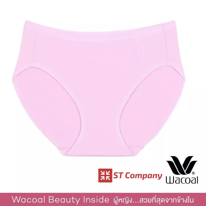 กางเกงใน Wacoal Panty ทรง Bikini ขอบเรียบ สีชมพู Pink (1 ตัว) รุ่น WU1M01 WU1C34 WQ6M01 กางเกงในผู้ห