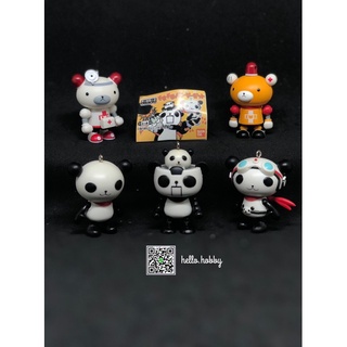 Gashapon พวงกุญแจ : Panda-Z: The Robonimation Movable Puppets Gashapon Keychain by Bandai (Set of 5)