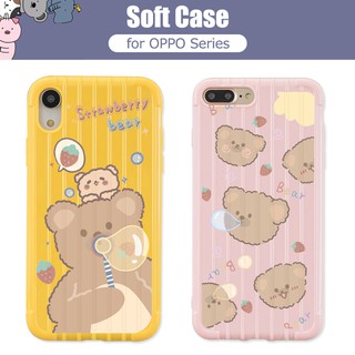 Case OPPO Reno 2Z 2F ACE A5 A9 2020 A11X A11 A7 A3S A5S AX5 AX5S A7N AX7 F7 F9 F11 Pro K3 Realme U1 C1 X Q Realme 5 5S X2 Pro เคสโทรศัพท์มือถือลายการ์ตูนหมีสําหรับ
