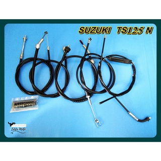 SUZUKI​ TS125 N CABLE SET -TACHOMETER, CLUTH, BRAKE, THROTTLE, SPEEDOMETER / สายวัดรอบ สายคลัช สายเบรก สายคันเร่ง สายไมล