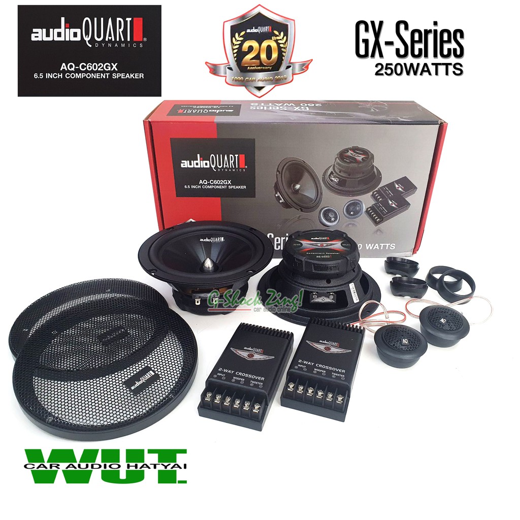AUDIO QUARTแยกชิ้น 2ทาง เฟสปลั๊กแยกชิ้น ลำโพงรถยนต์ เครื่องเสียงรถยนต์ ดอกลำโพง6.5นิ้ว รุ่น AQ-C602G