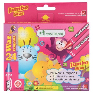 🔥แนะนำ!! มาสเตอร์อาร์ต สีเทียนขนาดจัมโบ้ 24 สี 1 กล่อง Masterart 24 Colors Jumbo Size Wax Crayons 1 Set
