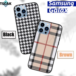 เคสโทรศัพท์มือถือแฟชั่น แบบบาง ลายตาราง Houndstooth สําหรับ Samsung Galaxy Note 20 S20 S21 S22 Ultra S10 S9 S8 S20 S21 S22 Plus FE Note 10+ 9 S10 Lite S10e