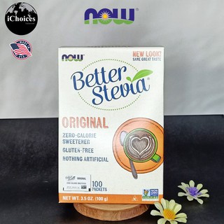 สารให้ความหวานแทนน้ำตาล  Now Foods® Better Stevia® Original Zero-Calorie Sweetener  100 Packets