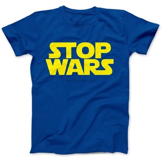 ถูกสุดๆเสื้อยืด ผ้าฝ้าย 100% พิมพ์ลาย Stop Wars ของขวัญทางการเมืองรหัสเต็ม