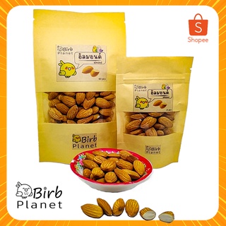 อัลมอนด์อบ ไม่โรยเกลือ ขนมนก อาหารนก เพิ่มไขมัน BIRB PLANET Almond seed for parrots