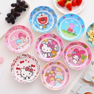 พร้อมส่ง💕 ชามเมลามีน (5นิ้ว) กลม/เหลี่ยม จานลายการ์ตูน จานชามเด็ก ใส่ขนม ผลไม้ ของว่าง | Bluerubystore