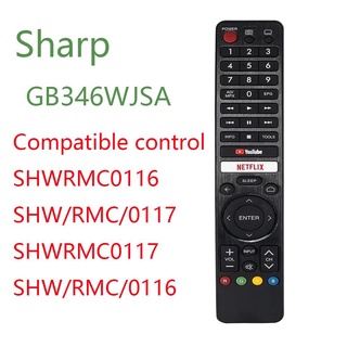 ใหม่ ของแท้ รีโมตคอนโทรลทีวี GB346WJSA สําหรับ SHARP TV พร้อม Voice Fernbedienung netflix และ YouTube GB326WJSA 2T-C50BG1X