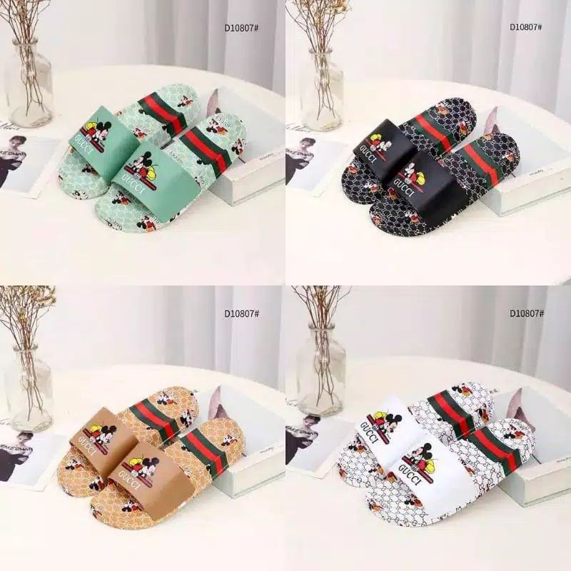 Gucci MICKEY DISNEY IMPORTED SANDALS / รองเท้าแตะ SLOP นําเข้า / รองเท้าแตะผู้หญิง