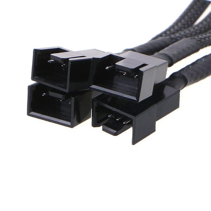 LIDU1 PWM 4pin Fan Sleeved Extension Splitter Hub Cables Motherboard CPU 4 pin to 2 4 #8