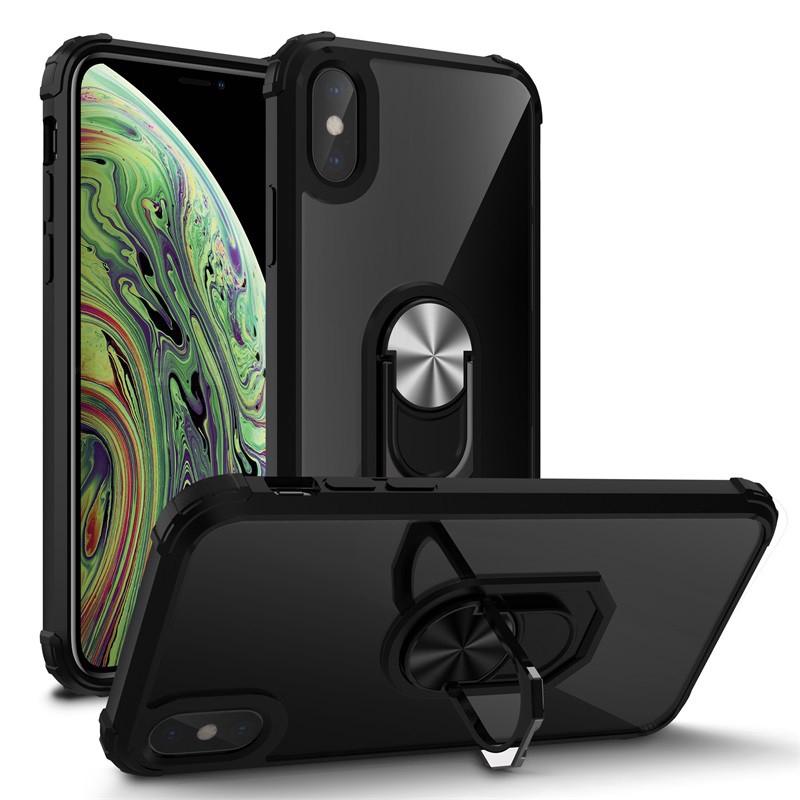 เคสโทรศัพท์ iPhone XS Max Case Clear Ring Magnetic Car Holder Covers For iPhone XR X Xs Cases