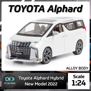 โมเดลรถเหล็ก TOYOTA ALPHARD (ลิขสิทธิ์แท้) 1:24 มีไฟหน้าไฟท้าย เปิดประตูได้ โมเดลรถยนต์ รถเหล็กโมเดล โมเดลรถ