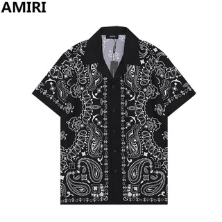 ----Am ---iri --- เสื้อเชิ้ตแขนสั้น พิมพ์ลาย สไตล์คลาสสิก สําหรับทุกเพศ