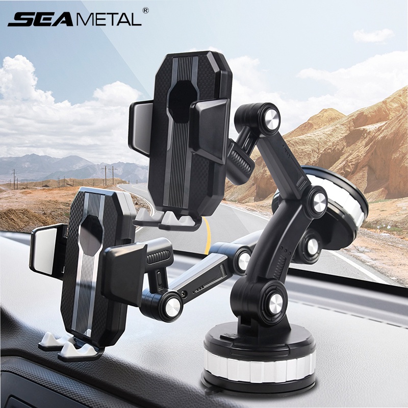 SEAMETAL ที่วางโทรศัพท์ในรถยนต์ ที่วางโทรศัพท์แบบดูดถ้วย สามารถติดตั้งบน บนแดชบอร์ด กระจกหน้ารถ ปรับได้ 360 องศา ที่จับโทรศัพท์ในรถยนต์