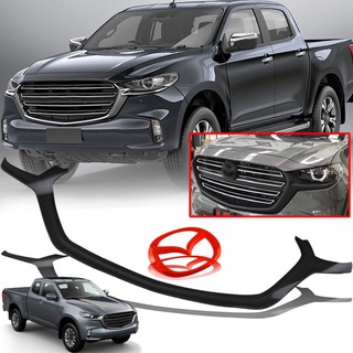 คิ้วใต้กระจังล่าง สีดำเงา + LOGO MAZDA สีแดง รุ่น MAZDA BT-50 BT 50 ปี 2020+