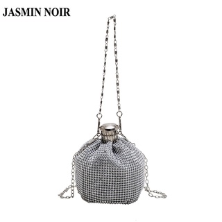 Jasmin NOIR กระเป๋าสะพายข้าง ประดับเพชร สายโซ่ สําหรับผู้หญิง