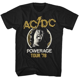 เสื้อยืดคอกลมเสื้อยืดแขนสั้น พิมพ์ลายวงร็อคเฮฟวี่เมทัล ACDC Powerage 78 Tour สําหรับผู้ใหญ่S-4XL