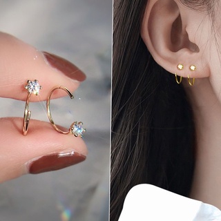 ต่างหูห่วงคริสตัลมินิมอล • Minimal Earring