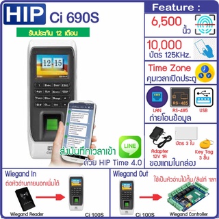 HIP Ci690S สแกนนิ้ว ทาบบัตรคีย์การ์ด Proximity RFID 125KHz ส่ง Line