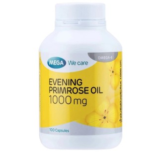 Evening Primrose oil 1000mg Mega we care น้ำมันอีฟนิงพริมโรส 100 เม็ด