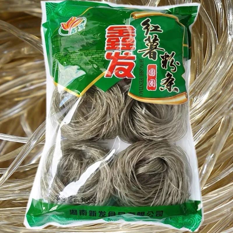 วุ้นเส้นจีน เหนียวนุ่ม เส้นหนึบ อร่อย แบ่งทานได้ 368g鑫发红薯圈粉