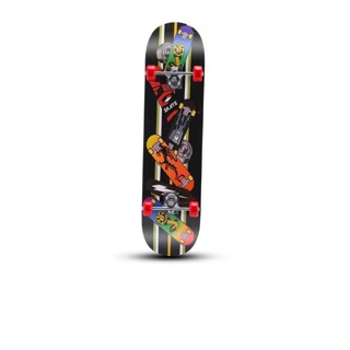 สเก็ตบอร์ดสำหรับเด็ก skateboard 4 ล้อ สเก็ตบอร์ด สำหรับผู้เริ่มเล่น ลายการ์ตูน สเก็ตบอร์ดไม้ขนาดเล็ก 45 ซม. (เล็ก)