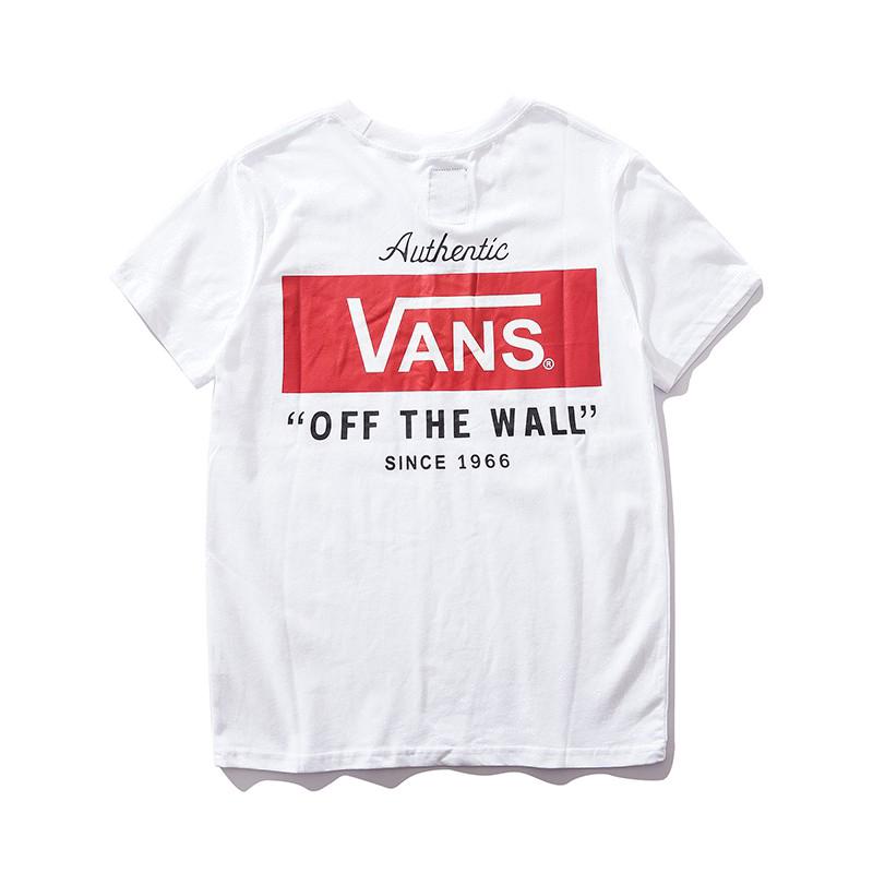 Vans Original เสื้อยืดแฟชั่นผู้ชายผู้หญิงคุณภาพสูง